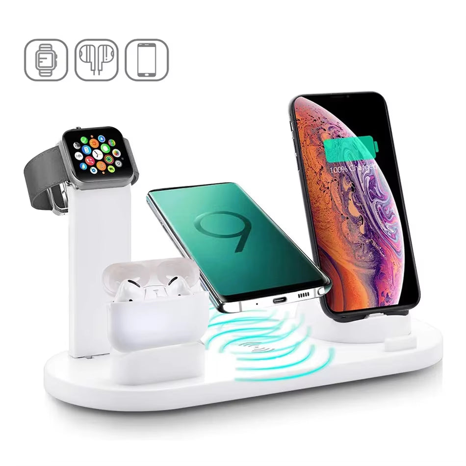 VIKEFON 7 in 1 30W Wireless Charger Stand Pad for Iphone 15 14 13 Apple Watch Fast Charging Dock Station for Airpods Iwatch 8 7