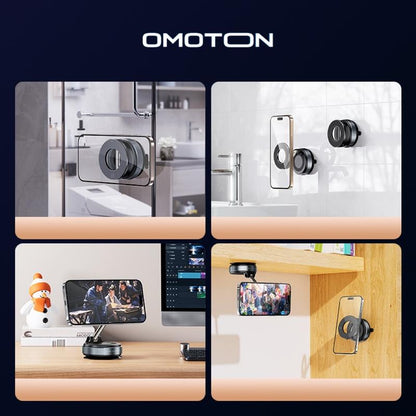 OMOTON Magnetic Car Phone Mount – Compact, Stable & Easy-Lock Suction Holder