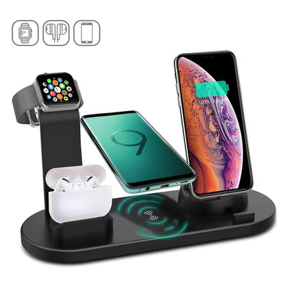 VIKEFON 7 in 1 30W Wireless Charger Stand Pad for Iphone 15 14 13 Apple Watch Fast Charging Dock Station for Airpods Iwatch 8 7