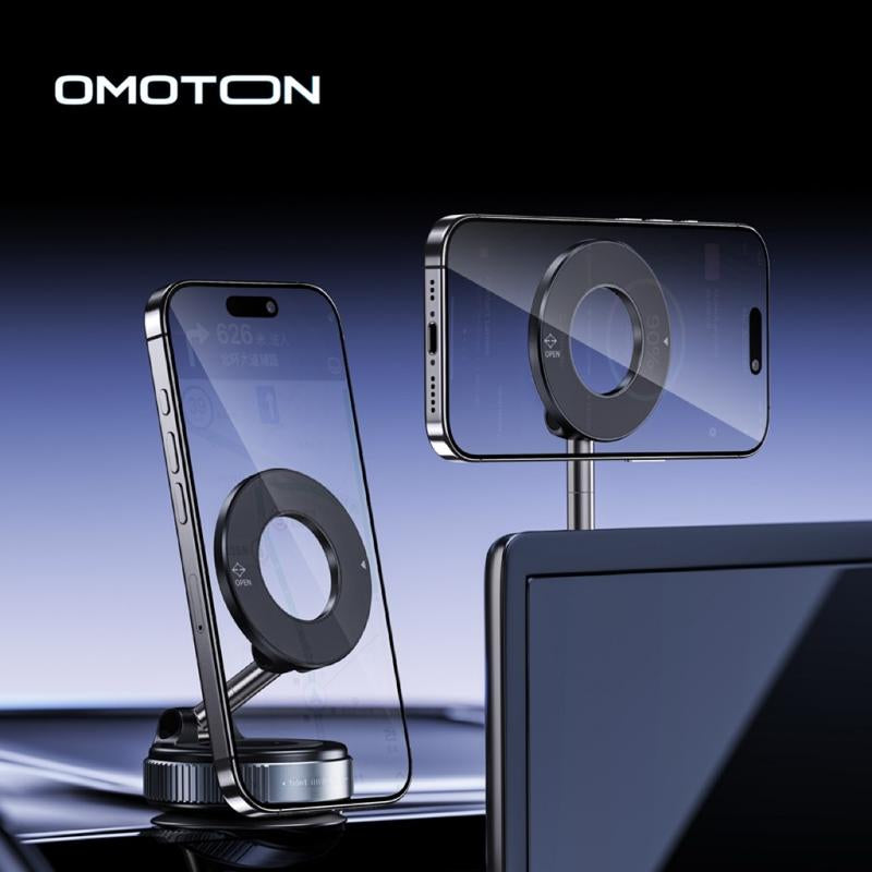 OMOTON Magnetic Car Phone Mount – Compact, Stable & Easy-Lock Suction Holder