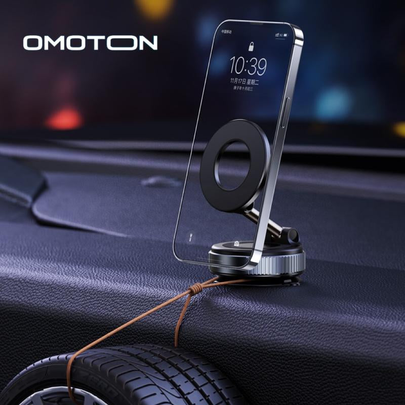 OMOTON Magnetic Car Phone Mount – Compact, Stable & Easy-Lock Suction Holder