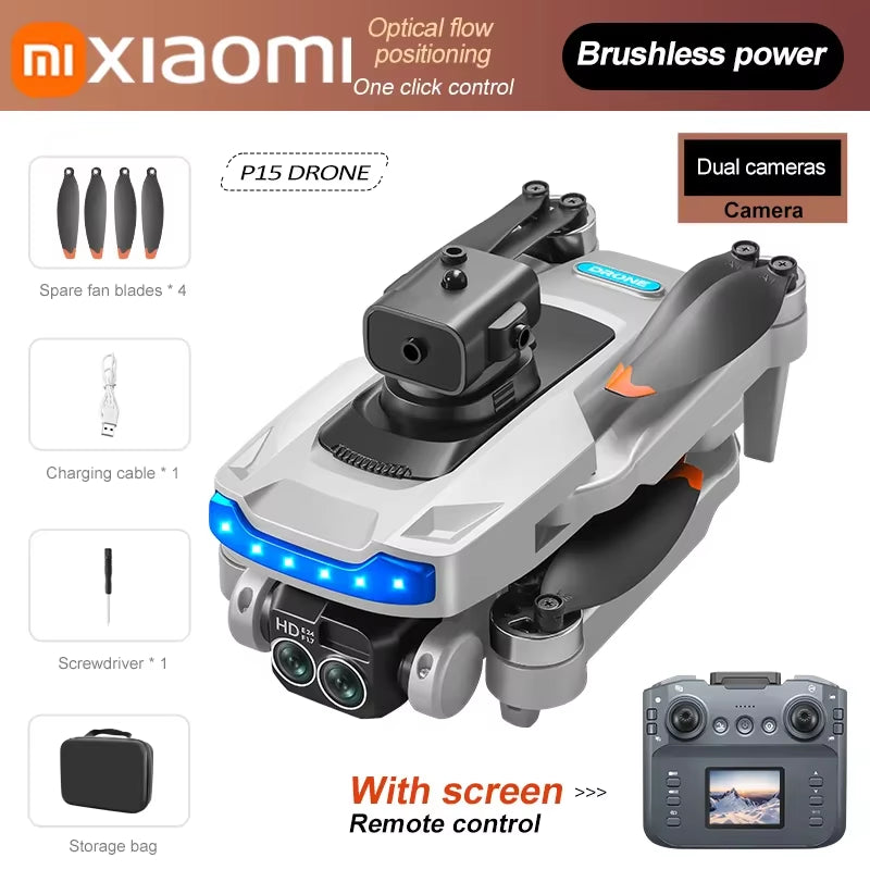 Xiaomi P15 MAX Drone Professional 8K HD Aerial Avoiding Obstacle with Large Screen Remote Control Folding Brushless Motor Drone