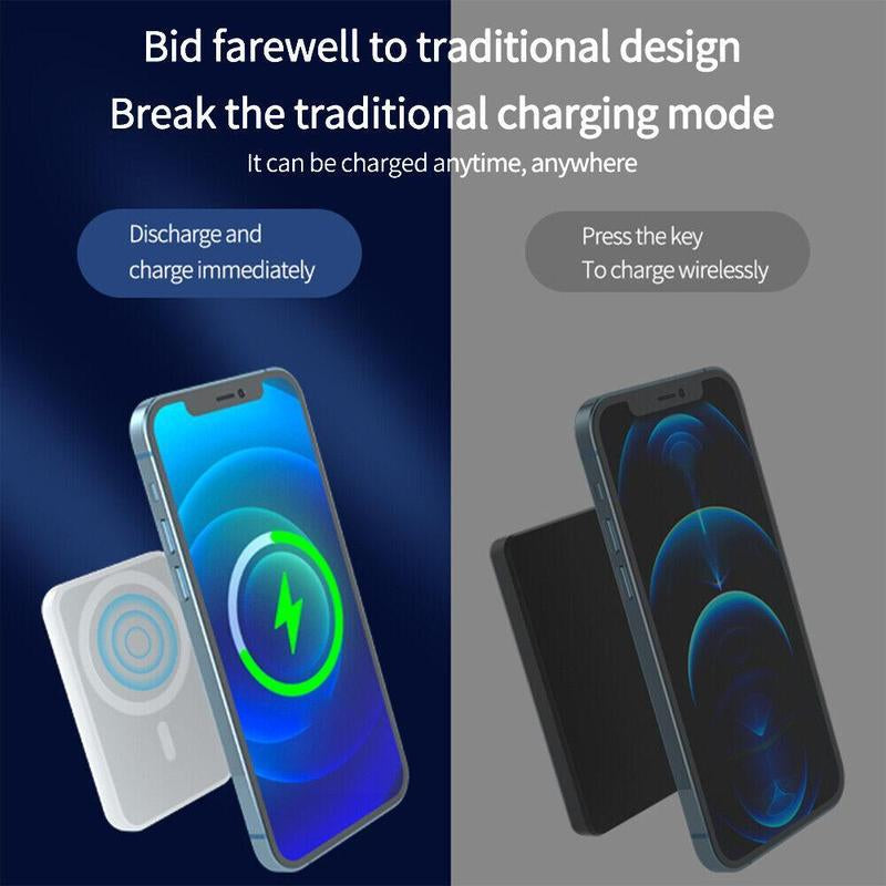 Wireless Charger Power Bank Battery Pack without Charging Cable, 10000Mah Magnetic Power Bank, Wireless Portable Charger for Iphone 15/14/13/12 Series, Wireless Flash Charging Compact Mobile Phone Power, New Year