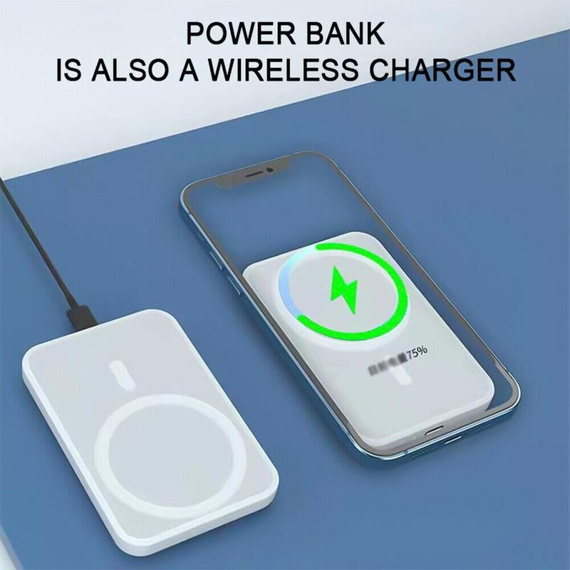 Wireless Charger Power Bank Battery Pack without Charging Cable, 10000Mah Magnetic Power Bank, Wireless Portable Charger for Iphone 15/14/13/12 Series, Wireless Flash Charging Compact Mobile Phone Power, New Year