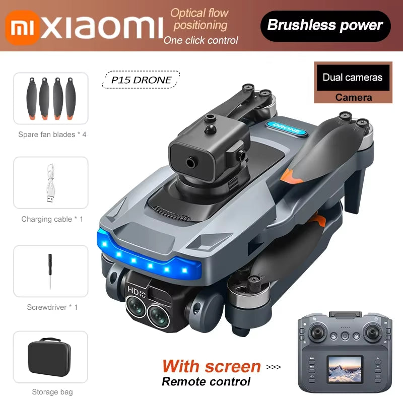 Xiaomi P15 MAX Drone Professional 8K HD Aerial Avoiding Obstacle with Large Screen Remote Control Folding Brushless Motor Drone