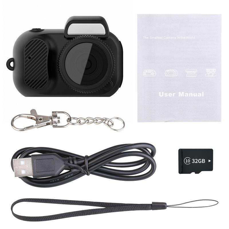 Keychain Camera with Built-In Screen, 1080P HD Keychain Video Camera, Compact and Portable Photography and Videography Memories Vlog